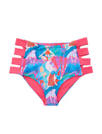 Rainbow Dancers Sunrise High Waist Strappy Side Shorts