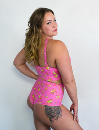 Banana Splits Pink Super High Waist Cheeky Shorts
