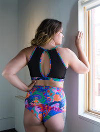 Rainbow Dancers Sunset Super High Waist Cheeky Shorts