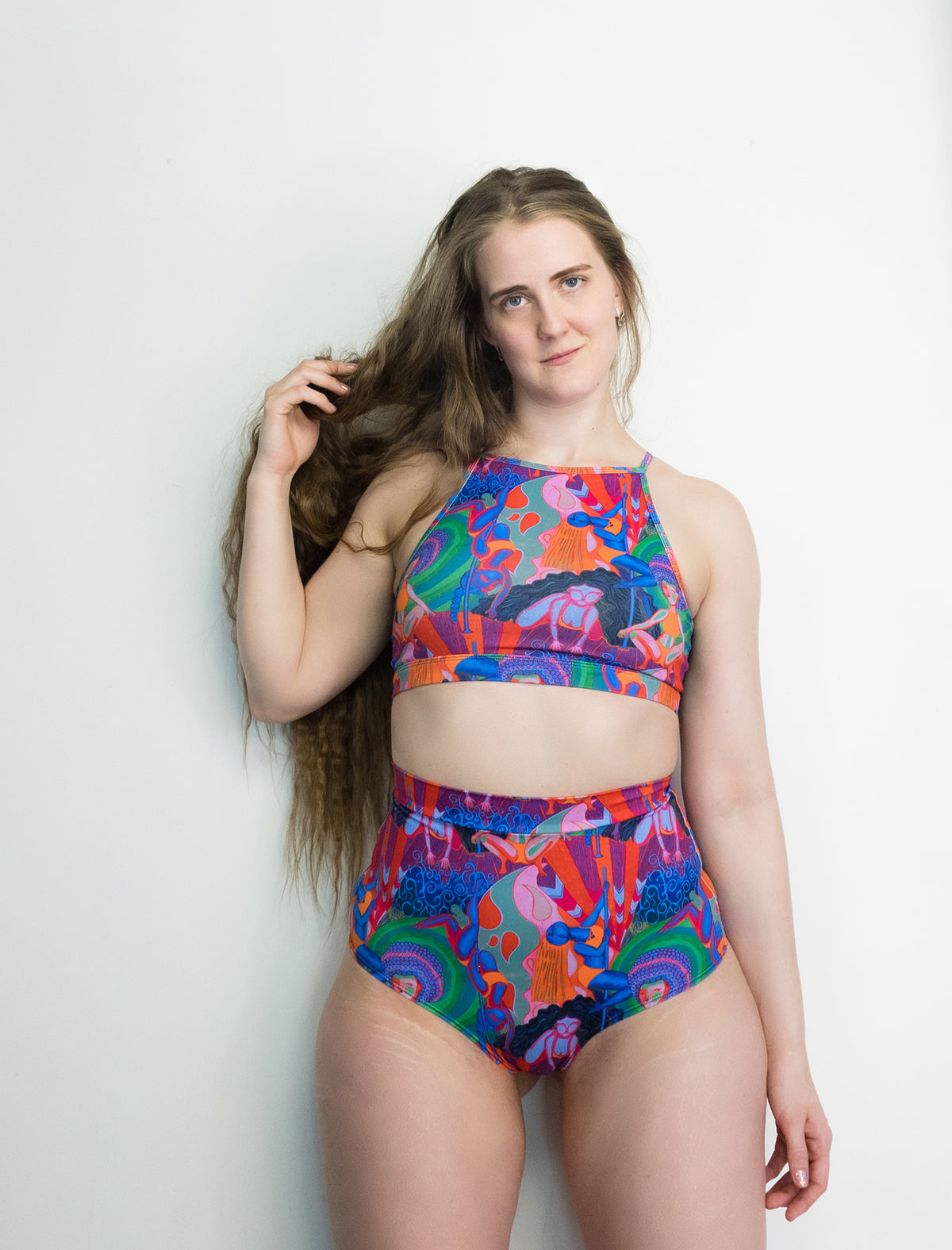 Rainbow Dancers Sunset Super High Waist Cheeky Shorts