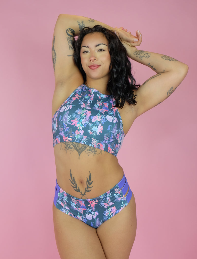 Pole & Plants Forest Strappy Side Shorts
