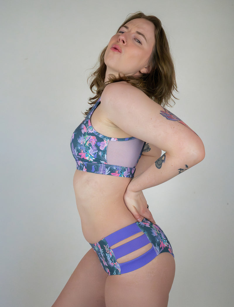 Pole & Plants Forest Strappy Side Shorts