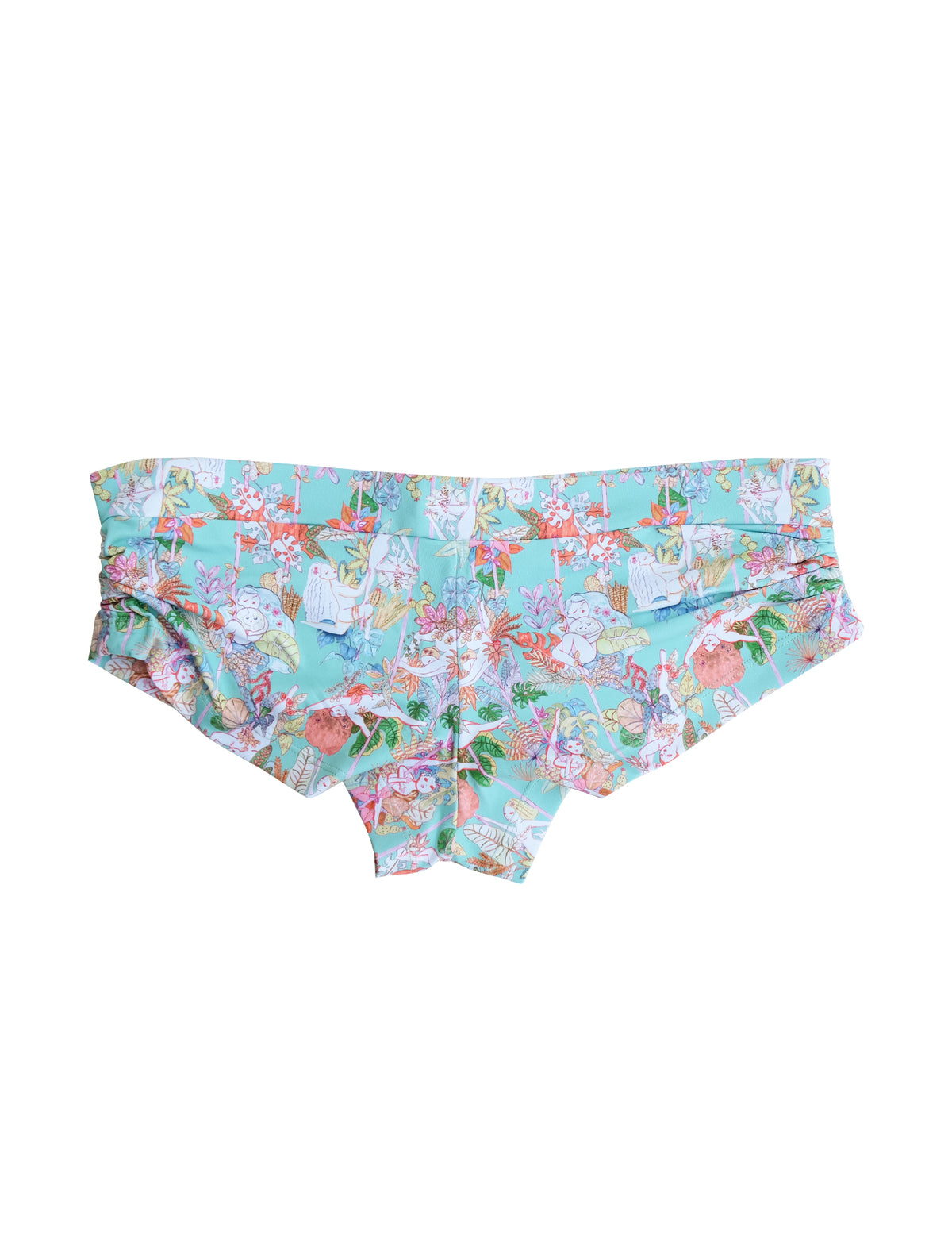 Pole & Plants Mint Side Scrunch Boy Shorts
