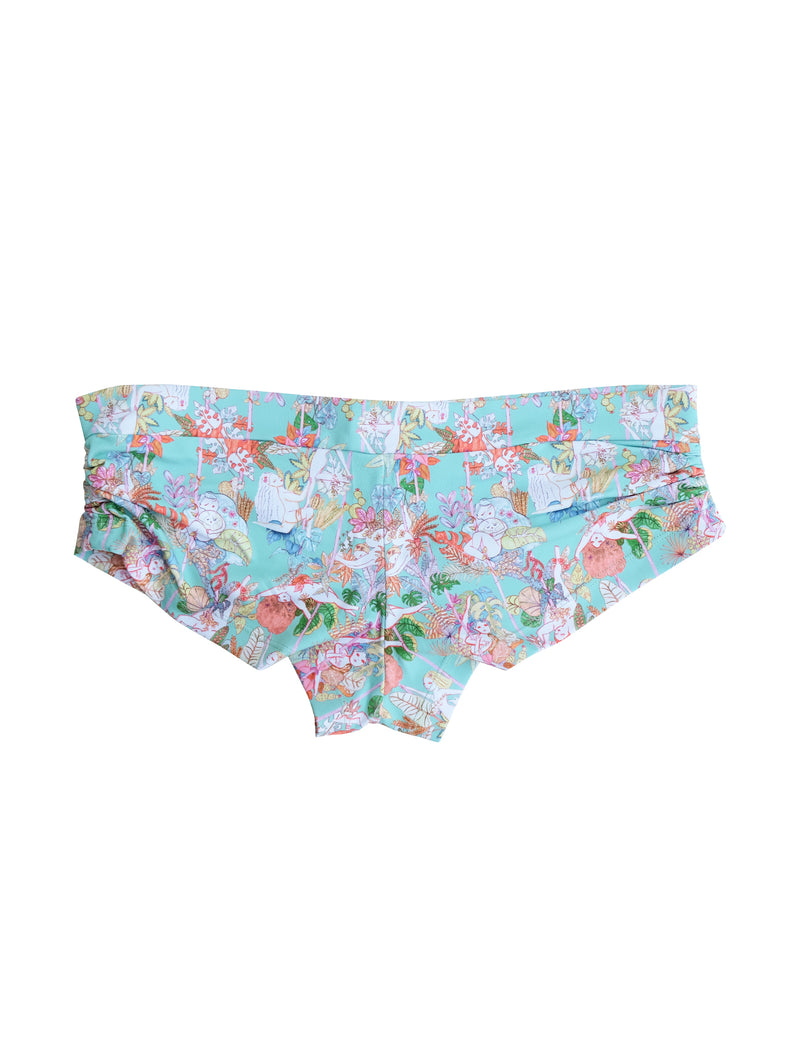 Pole & Plants Mint Side Scrunch Boy Shorts