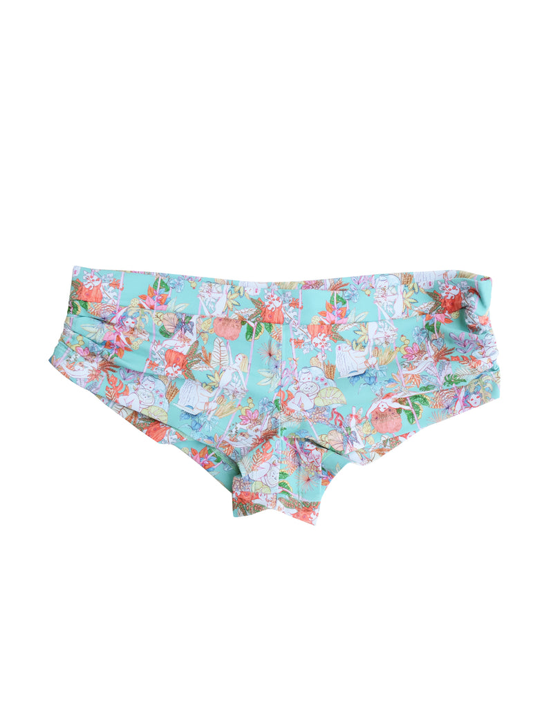 Pole & Plants Mint Side Scrunch Boy Shorts