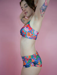 Rainbow Dancers Sunset Side Scrunch Boy Shorts