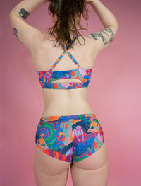 Rainbow Dancers Sunset Side Scrunch Boy Shorts