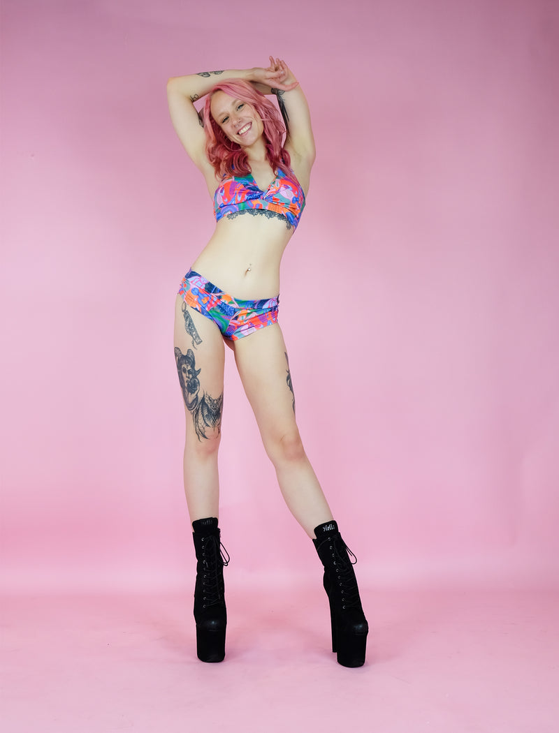 Rainbow Dancers Sunset Side Scrunch Boy Shorts
