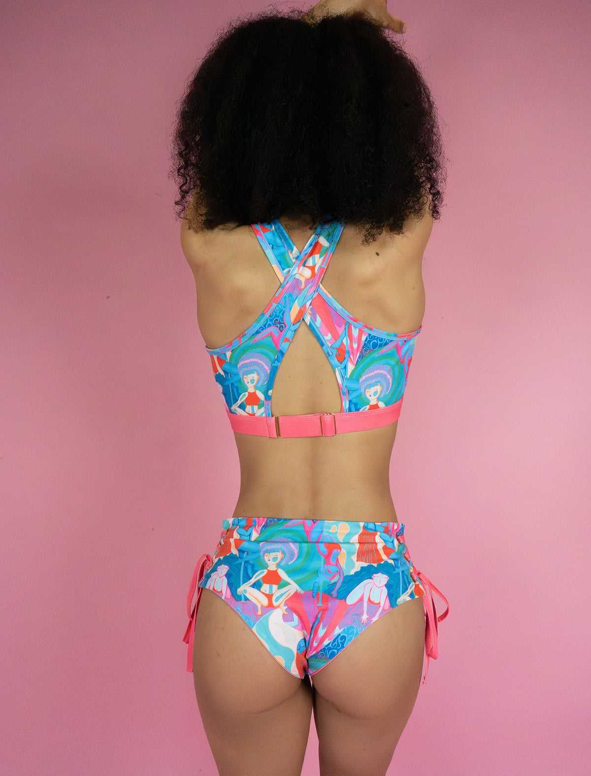 Rainbow Dancers Sunrise Low Waist Lace-Up Side Shorts