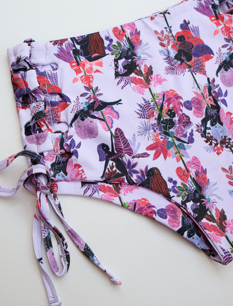 Pole & Plants Lavender Lattice Shorts