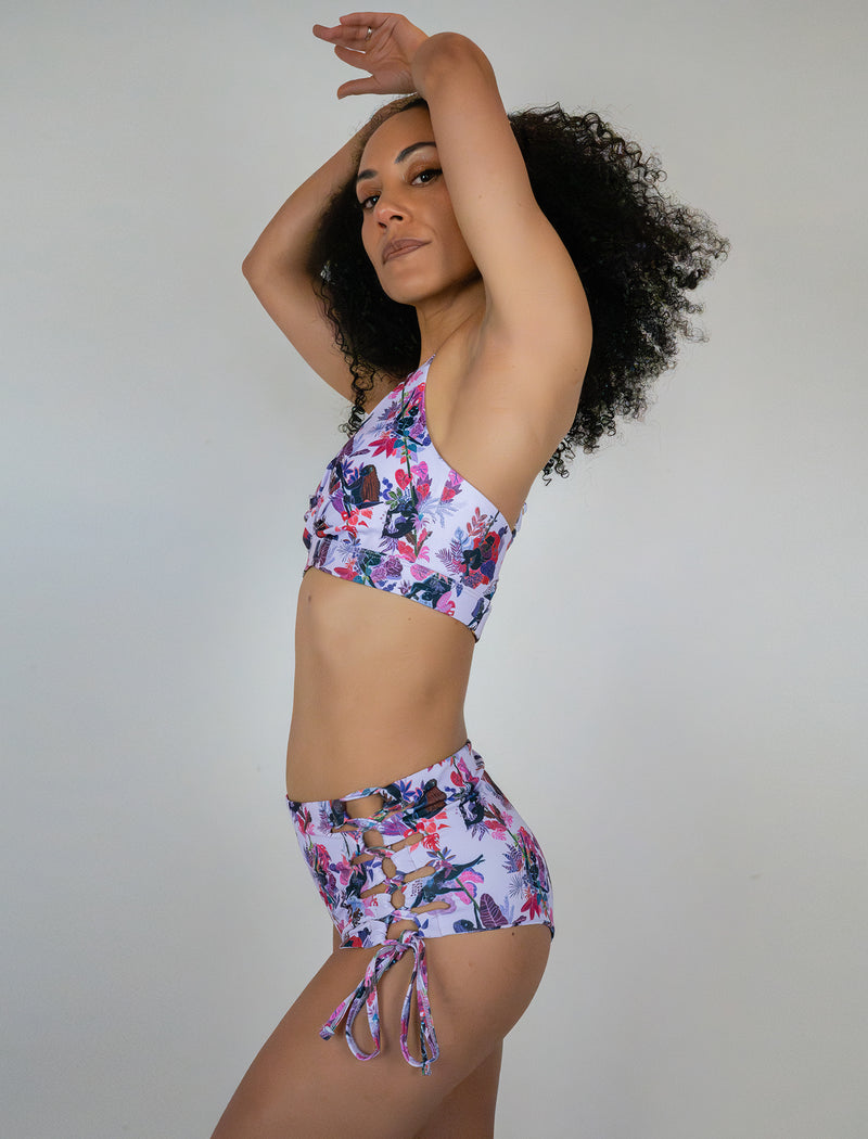 Pole & Plants Lavender Lattice Shorts