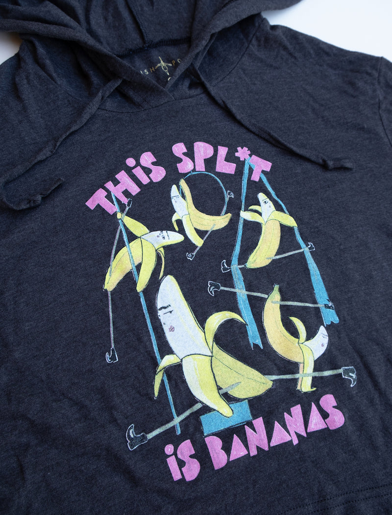 This Spl*t is Bananas Light Weight Cropped Hoodie