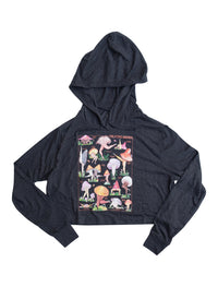 Fruiting Bodies Mushrooms Lite Cropped Hoodie