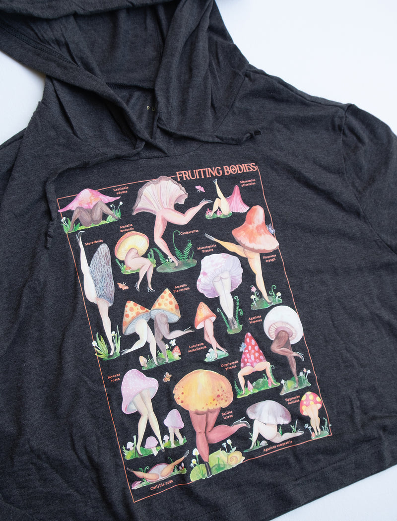 Fruiting Bodies Mushrooms Lite Cropped Hoodie