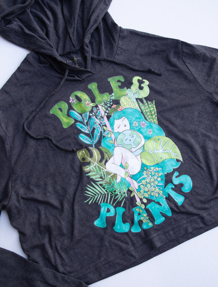 Pole & Plants Lite Cropped Hoodie