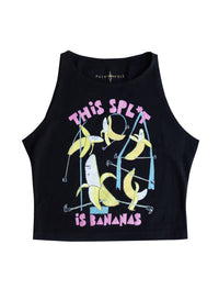 This Spl*t is Bananas High Neck Crop Top