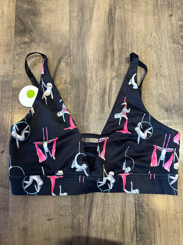 *SAMPLE* Circus Sloths Strappy Front Bra Sz M