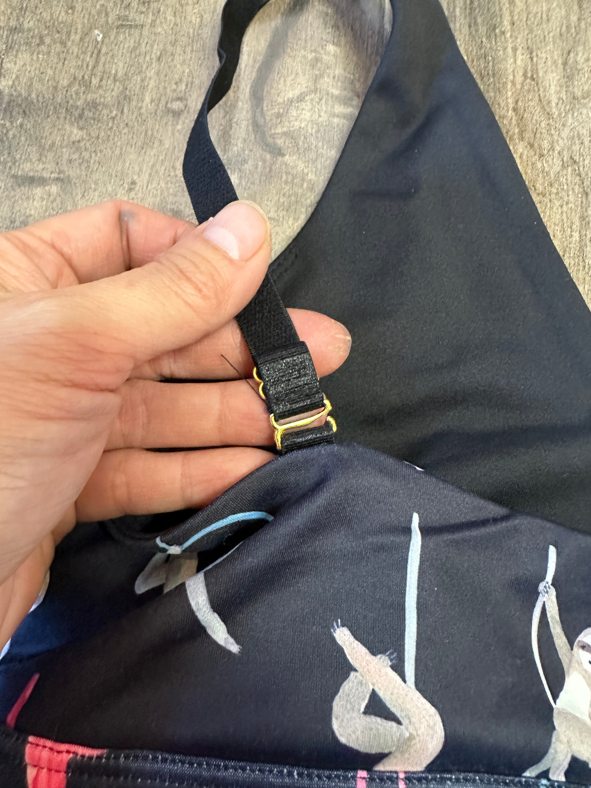 *SAMPLE* Circus Sloths Strappy Front Bra Sz M