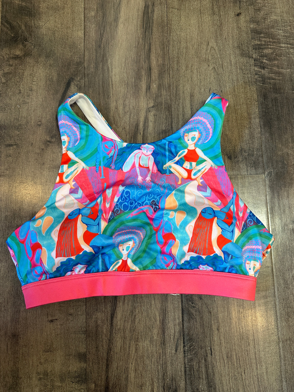 *SAMPLE* Rainbow Dancers High Neck Cross Back Bra Sz M
