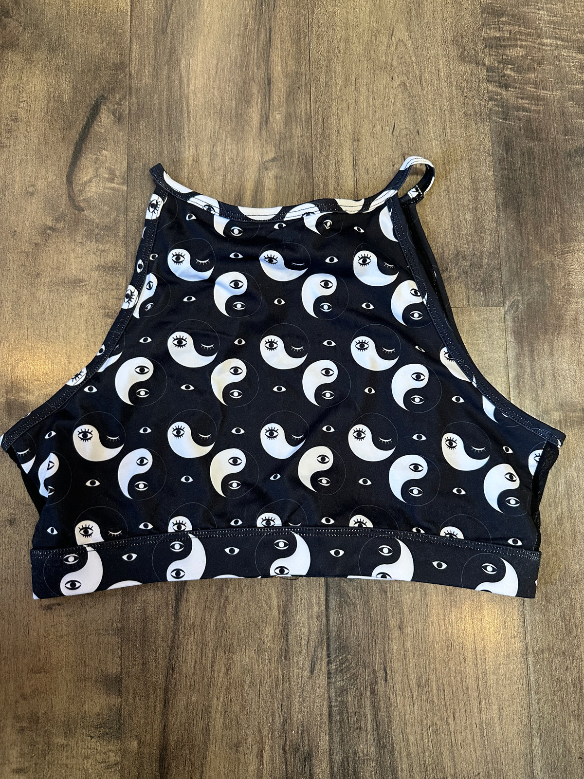 *SAMPLE* Yin Yang Eyes High Neck Halter Bra Sz M