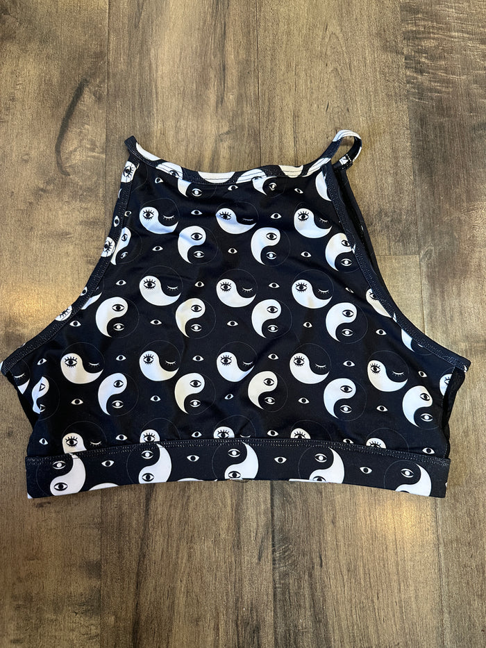 *SAMPLE* Yin Yang Eyes High Neck Halter Bra Sz M