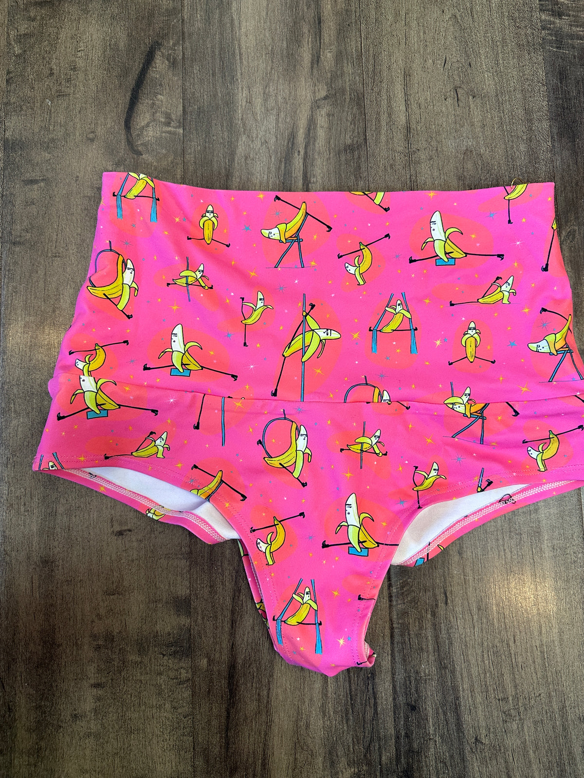 *SAMPLE* Banana Splits Pink High Waisted Cheeky Shorts Foldover Sz M