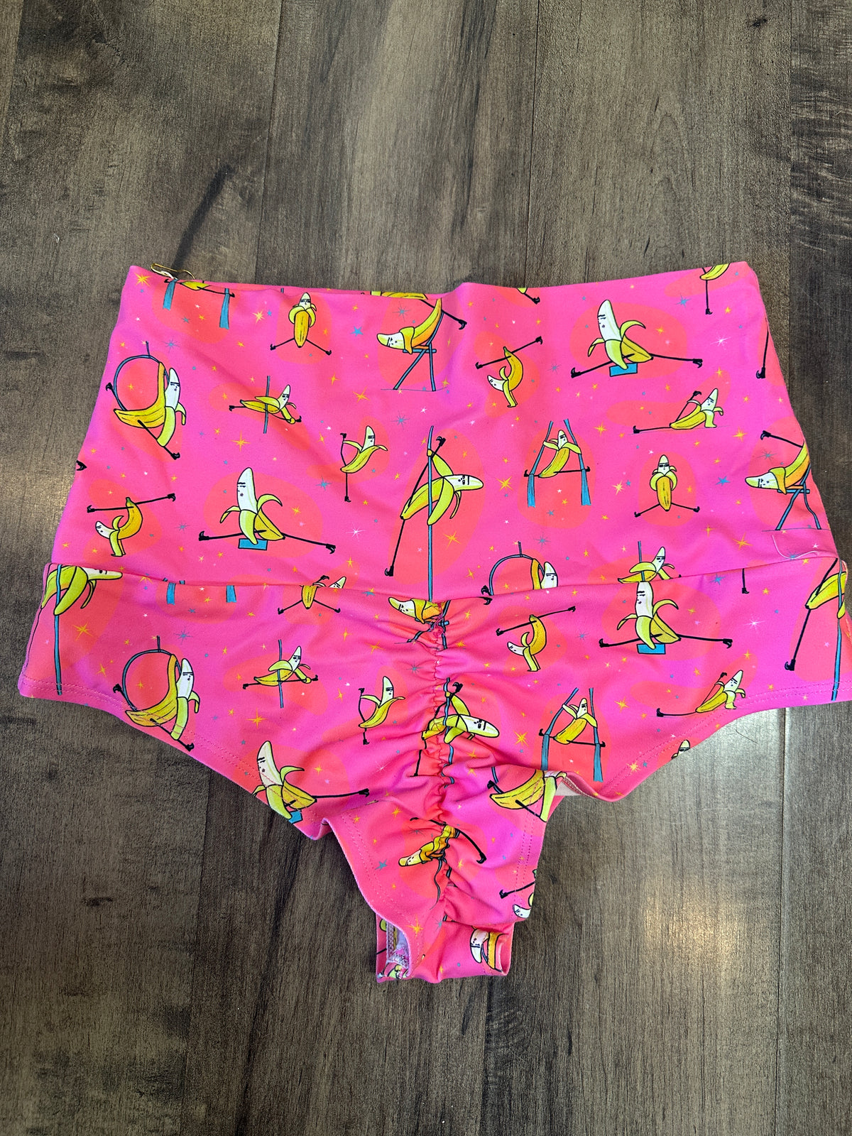 *SAMPLE* Banana Splits Pink High Waisted Cheeky Shorts Foldover Sz M