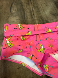*SAMPLE* Banana Splits Pink High Waisted Cheeky Shorts Foldover Sz M