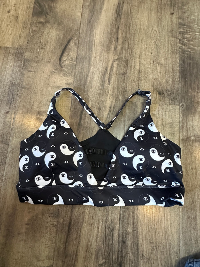 *SAMPLE* Yin Yang Eyes Strappy Front Bra Sz M