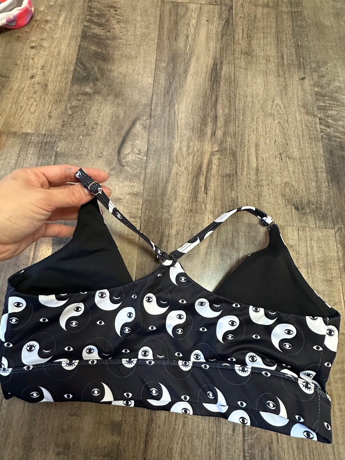 *SAMPLE* Yin Yang Eyes Strappy Front Bra Sz M