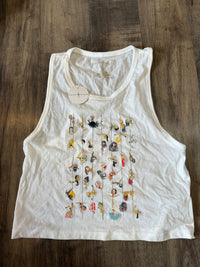 *OOPSIES* Off Duty Poler Cropped Tank White Sz S