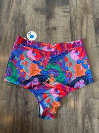*OOPSIES* Rainbow Dancers High Waisted Cheeky Shorts Sz L