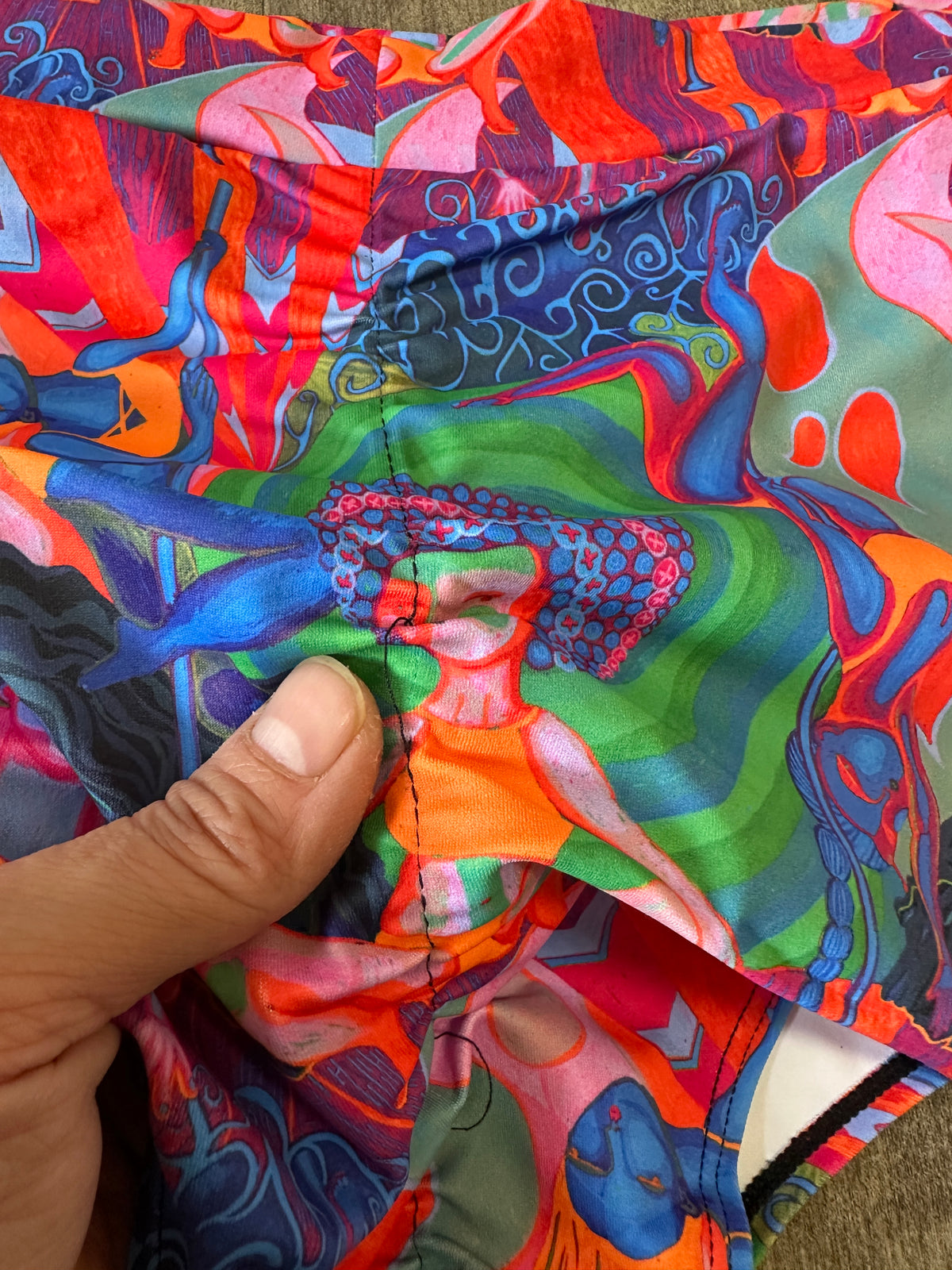 *OOPSIES* Rainbow Dancers High Waisted Cheeky Shorts Sz L