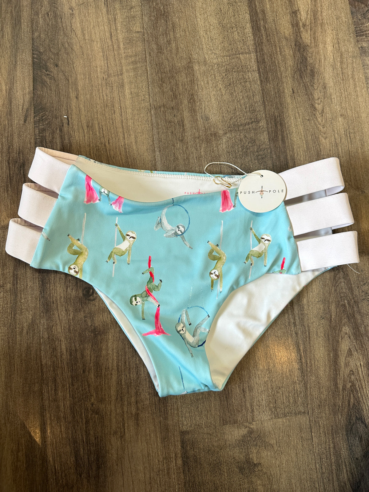 *OOPSIES* Circus Sloths Strappy Side Shorts Sz S