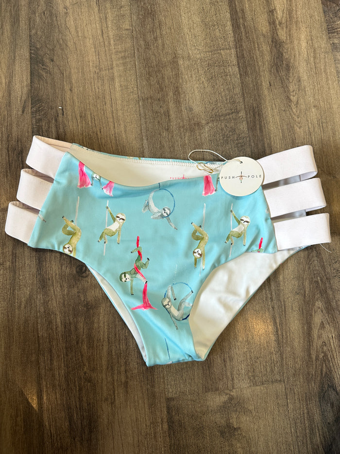 *OOPSIES* Circus Sloths Strappy Side Shorts Sz S