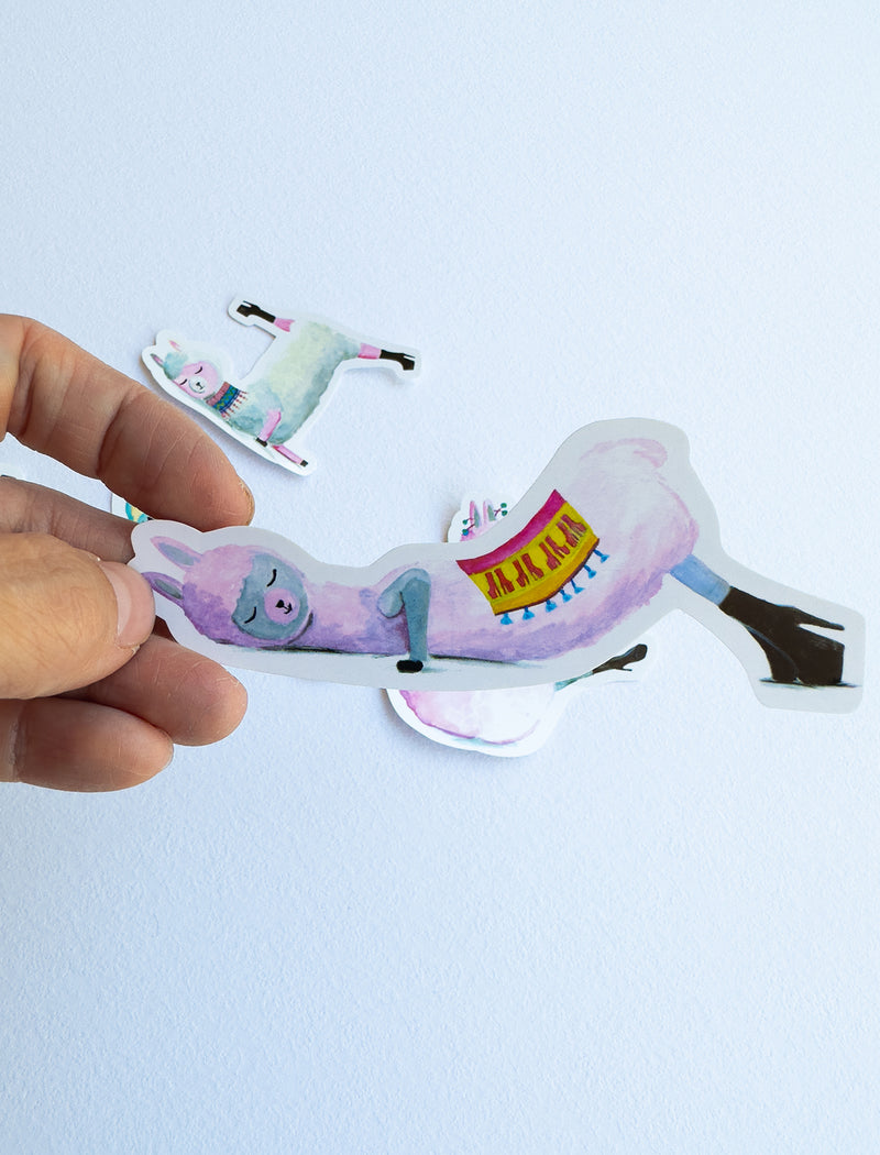 Low Flow Llamas Stickers Set of 4