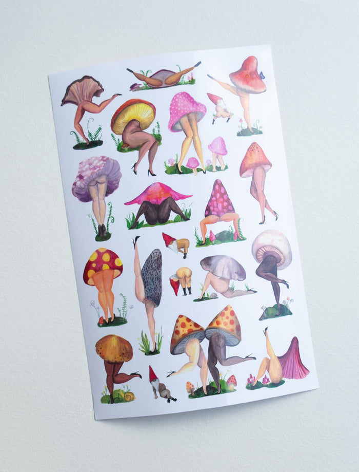 Fruiting Bodies Mushrooms Sticker Sheet