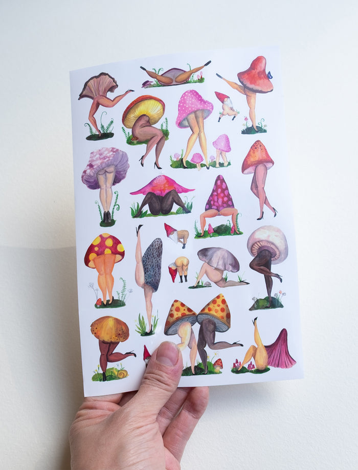 Fruiting Bodies Mushrooms Sticker Sheet