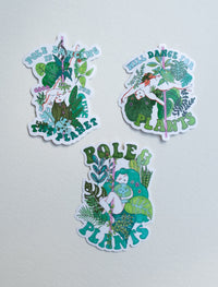 Pole & Plants Stickers Set of 3