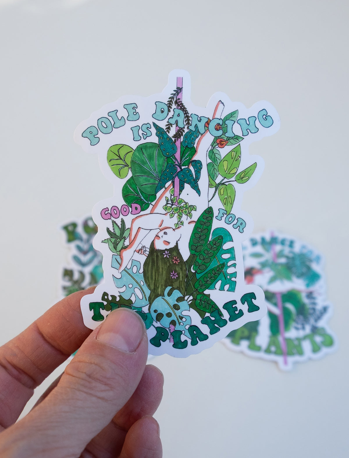 Pole & Plants Stickers Set of 3