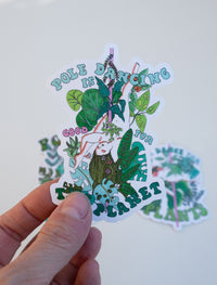 Pole & Plants Stickers Set of 3