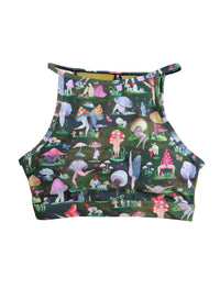Fruiting Bodies Mushrooms High Neck Halter Bra