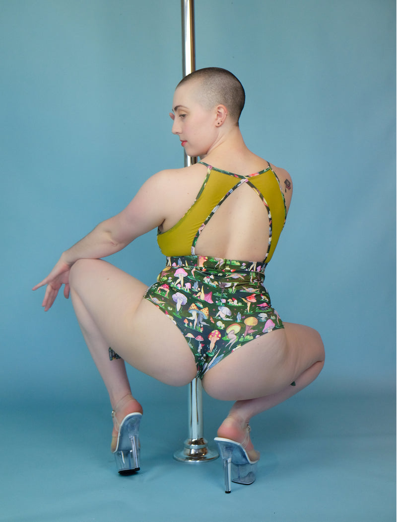 Fruiting Bodies Mushrooms High Neck Halter Bra