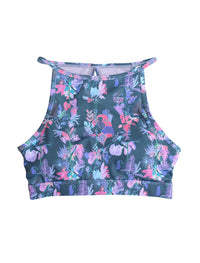 Pole & Plants Forest Green High Neck Bra