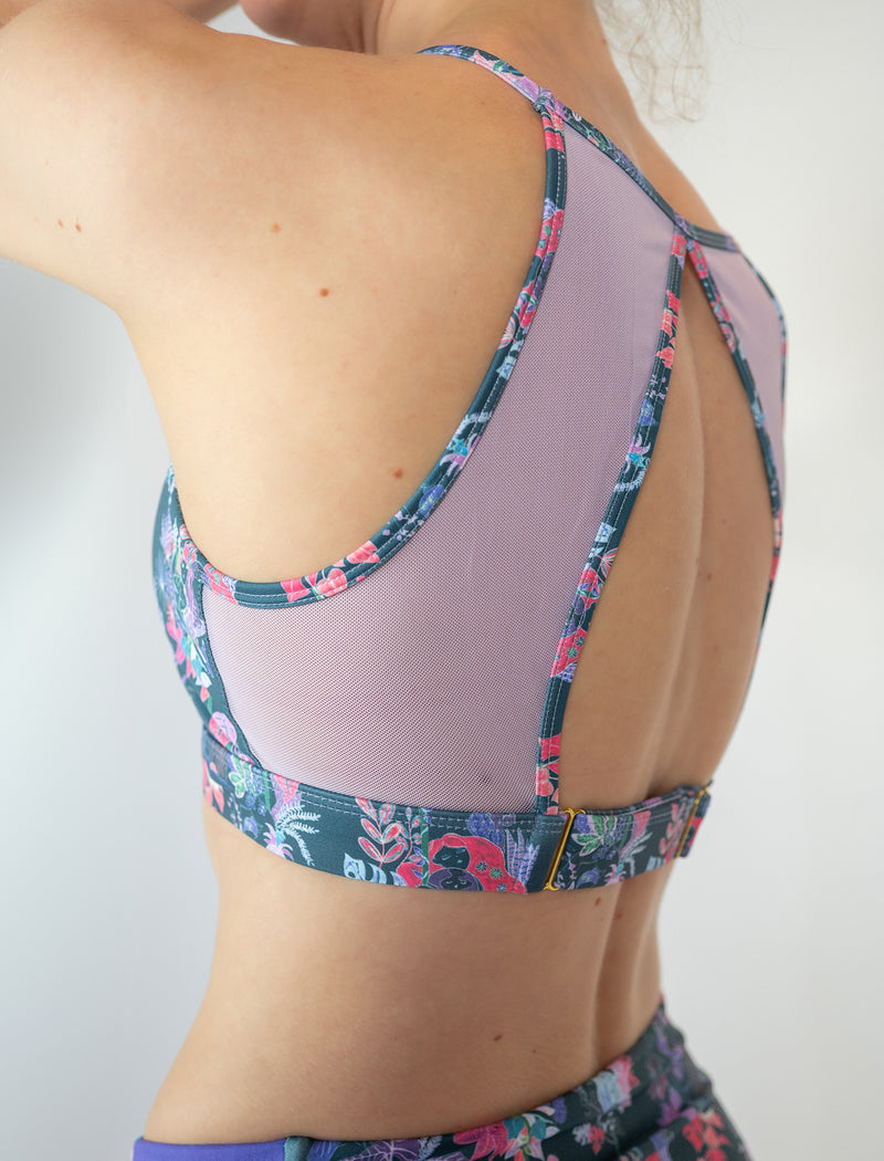Pole & Plants Forest Green High Neck Bra