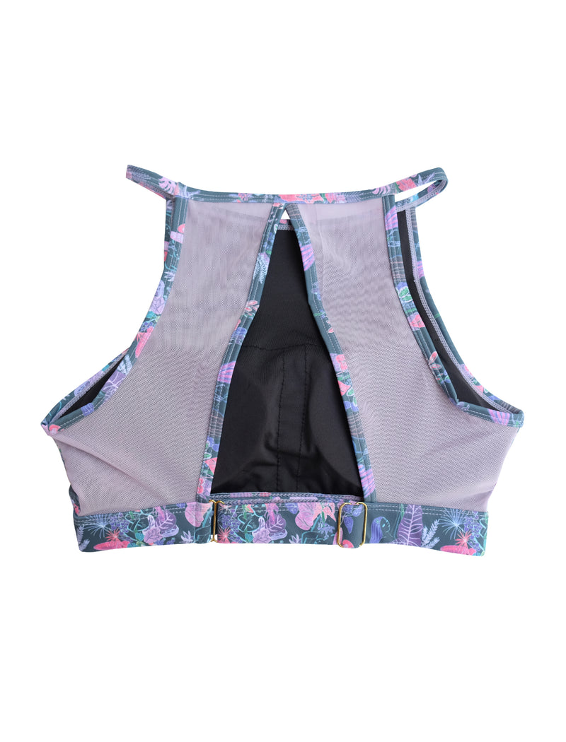 Pole & Plants Forest Green High Neck Bra