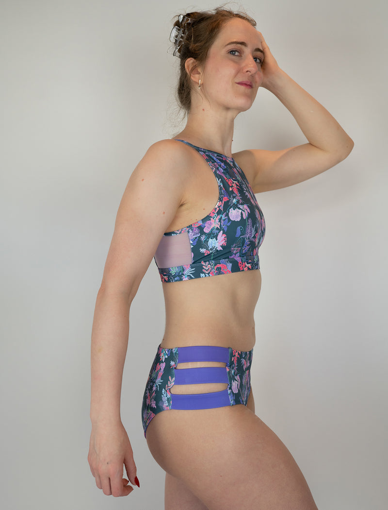 Pole & Plants Forest Green High Neck Bra