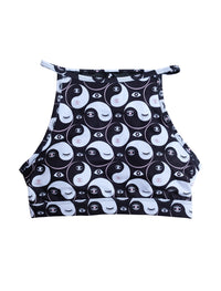 Yin Yang Eyes Midnight High Neck Halter Bra