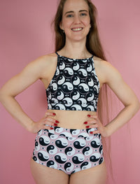 Yin Yang Eyes Midnight High Neck Halter Bra