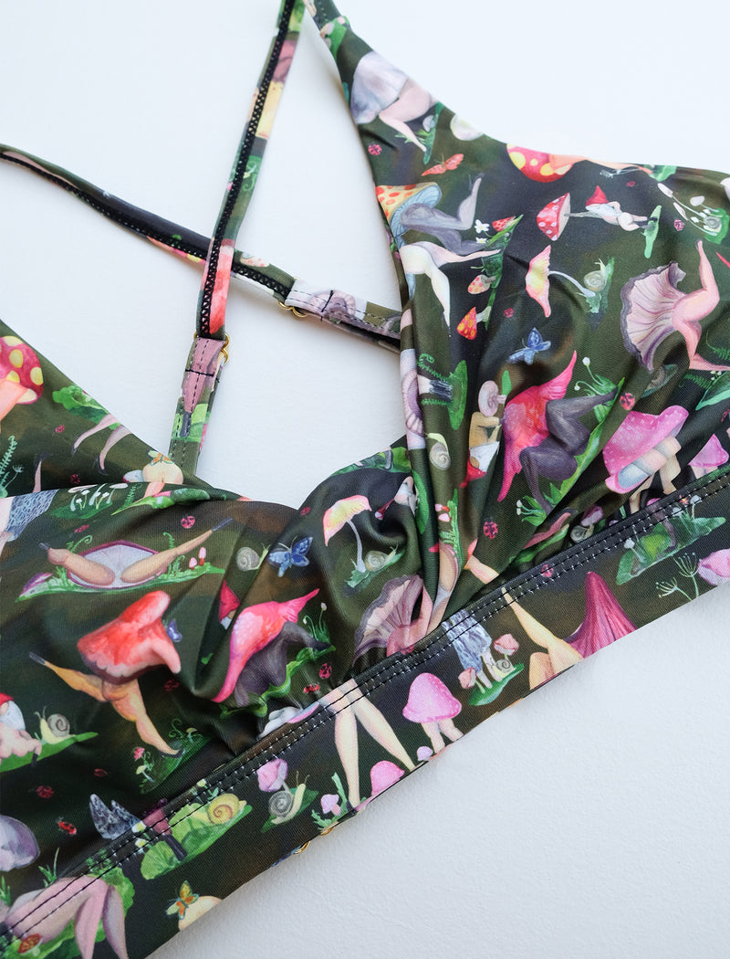 Fruiting Bodies Mushrooms Twist Plunge Bra